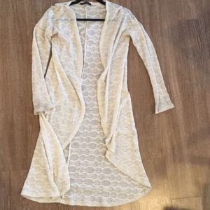 White knitted cardigan